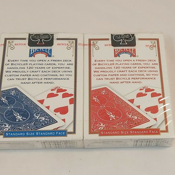 Playing Cards 2 deck Set Bicycle Standard Red&Blue Air Cushion Fisnish USA 2009 - Picture 2 of 9